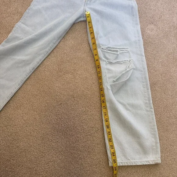 Levis Ribcage Straight Ankle Jeans 27 X 27 Light Wash Distressed Womens - Picture 11 of 12